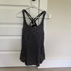 LULULEMON Gray and Black Tank Top w/ Built-in Bra - Size medium (I think)